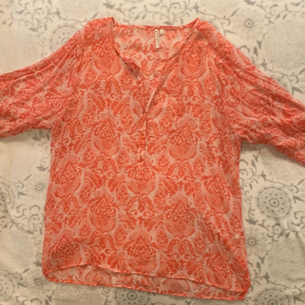 Grand & Greene Orange Print Tunic or Swim Coverup